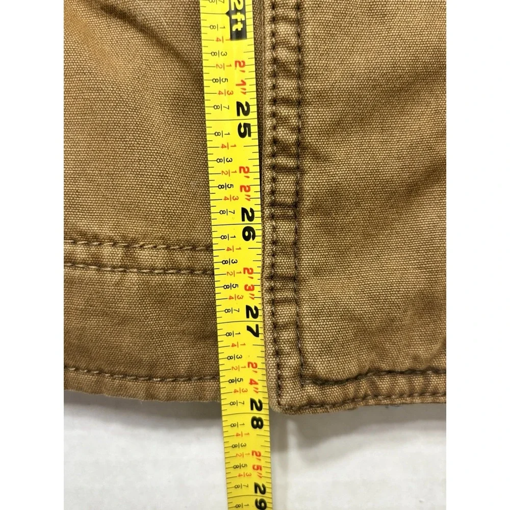 Levis‎ Sherpa Lined Work Jacket Mens L Brown Canvas Hooded Removable Liner